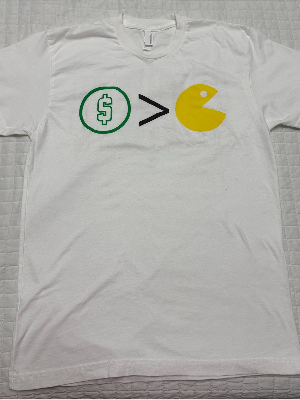 Next Level Money Pacman Graphic T-Shirt White Size S